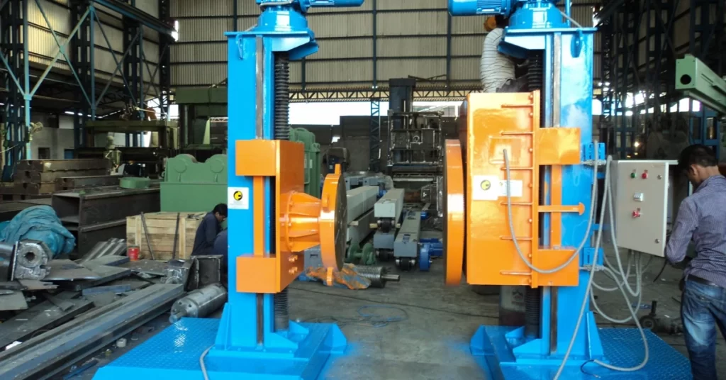 Headstock tailstock welding positioner system for precise rotation of large industrial workpieces