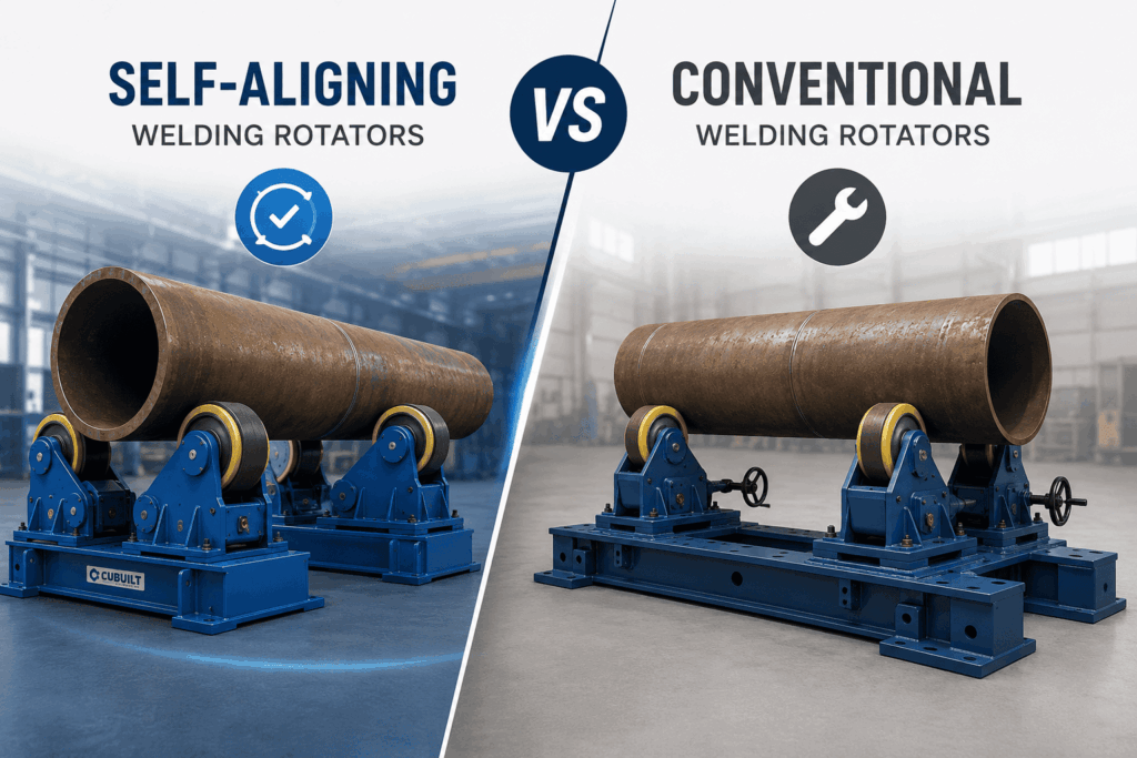 Self-aligning vs conventional welding rotators