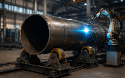 welding rotator, pipe welding rotator, self-aligning welding rotator, welding rotator types, vessel fabrication rotator, tank turning rolls, welding rotator selection guide